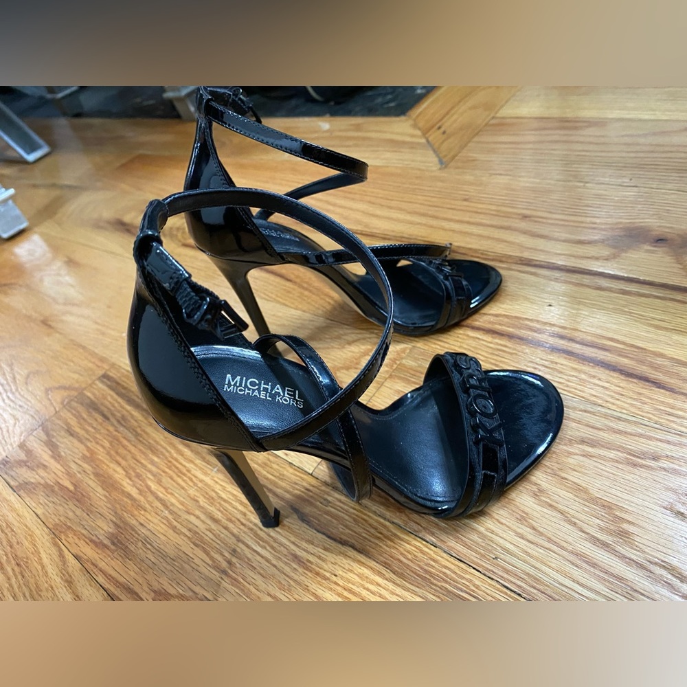 Michael Kors Black Strappy Heels; Size 5